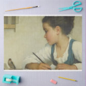 Schulmädchen-Dekoupage und Bildübermittlungsblatt Seidenpapier (Basteln)