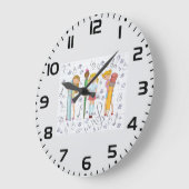 Schulmädchen mit Oversified School Stationery Große Wanduhr (Winkel)