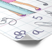 Schulmädchen mit Oversified School Stationery Poster (Ecke)