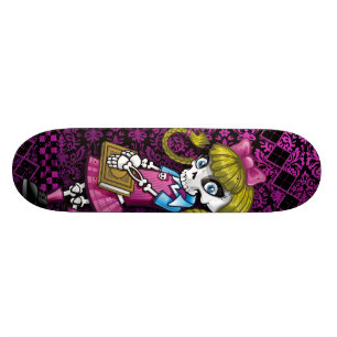 Schulmädchenskelett Skateboard