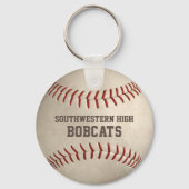 Schulmannschaft und Spielername schmutziges Baseba Schlüsselanhänger (Vorderseite)
