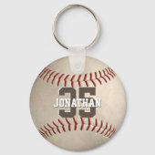 Schulmannschaft und Spielername schmutziges Baseba Schlüsselanhänger (Rückseite)