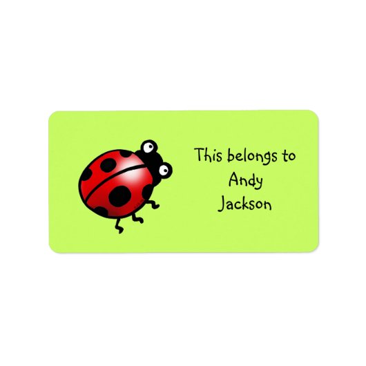 Schulmarken ( ladybug ) adressaufkleber (Vorne)