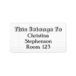 Schulmarken mit Personalisiertem Namen Adressaufkleber