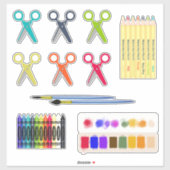 Schulmaterial für Kunstklassen Aufkleber (Blatt)