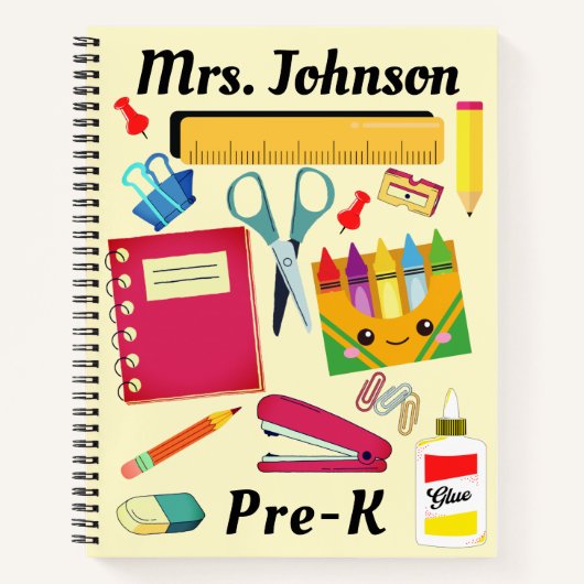 Schulmaterial für Vorschullehrer Notizblock (Vorderseite)