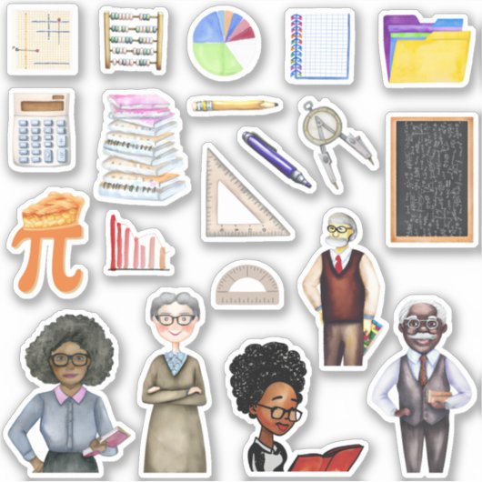 Schulmathematik Lehrer Stickers Aufkleber (Vorderseite)
