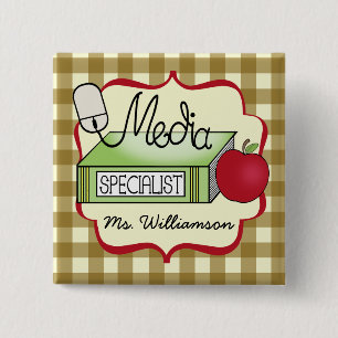 Schulmedium-Spezialist - TAN-Gingham Button