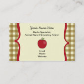 Schulmedium-Spezialisten-Gingham-Visitenkarte Visitenkarte (Rückseite)