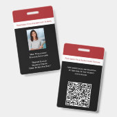 Schulmitarbeiter-QR-Code-Mitarbeiter-Foto-ID-Lehre Ausweis (Vorder- & Rückseite)