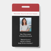 Schulmitarbeiter-QR-Code-Mitarbeiter-Foto-ID-Lehre Ausweis (Vorderseite)
