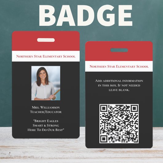Schulmitarbeiter-QR-Code-Mitarbeiter-Foto-ID-Lehre Ausweis