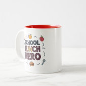Schulmittagsheld Zweifarbige Tasse (Vorderseite Links)