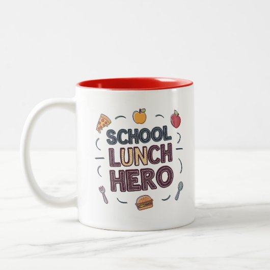 Schulmittagsheld Zweifarbige Tasse (Links)