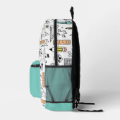 Schulmitteldoodle Bedruckter Rucksack (Rechts)