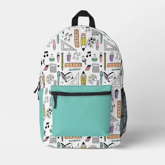 Schulmitteldoodle Bedruckter Rucksack (Vorderseite)