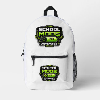 Schulmodus aktiviert Lustiger Gamer Zurück zur Sch Bedruckter Rucksack