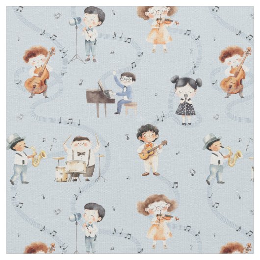 Schulmusikband Notenschild Blau Stoff (Nahaufnahme)