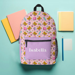 Schulmuster Benutzerdefiniert Rosa und Lila Bedruckter Rucksack