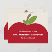 Schuloffenes Haus-Einladung - rotes Apple Einladung (Vorne/Hinten)