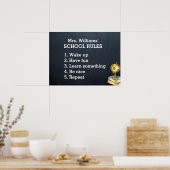 Schulordnung Chalkboard-Klasse Poster (Küche)