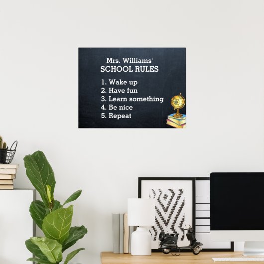 Schulordnung Chalkboard-Klasse Poster (Heimbüro)