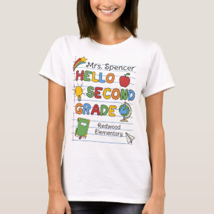 Schulpapier & Kritzeleien Hallo Zweite Klasse T-Shirt