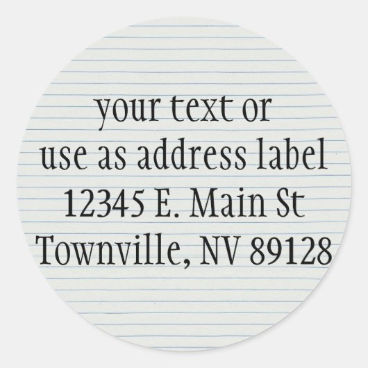 Schulpapier Runder Aufkleber (Vorderseite)