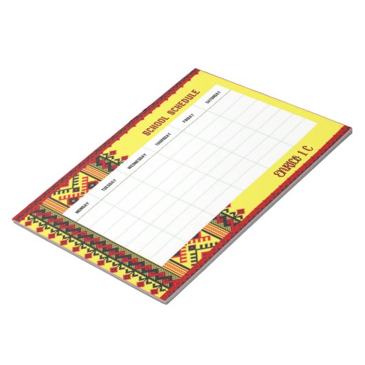 Schulplan Notizblock (angewinkelt)