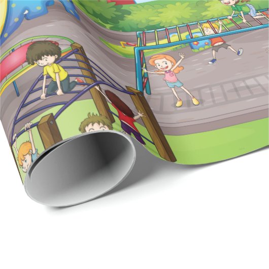 Schulplatz Geschenkpapier (Rolleneckpunkt)