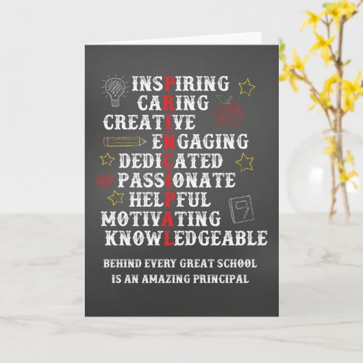 Schulprinzessorin Dank Chalkboard Karte (Gelbe Blume)