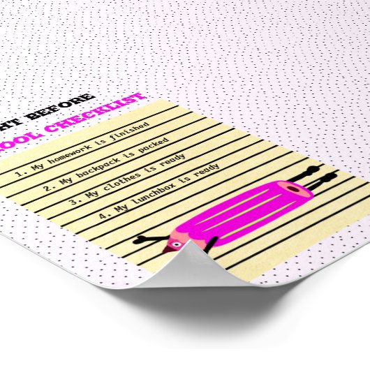 Schulprüfliste Poster (Ecke)