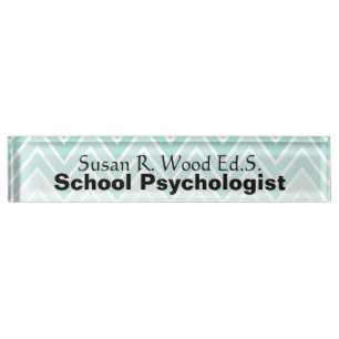 Schulpsychologe-Aqua Ombre Entwurfs-Nummernschild Namensplakette