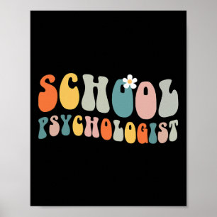 Schulpsychologe Groovy Retro Vintage Psychologe Poster