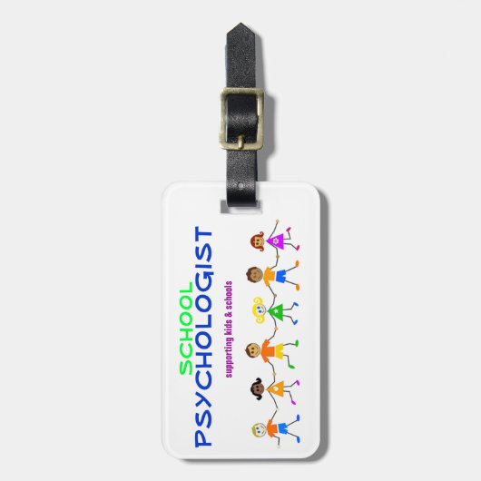 Schulpsychologe-Laptop oder Gepäckanhänger (Vorderseite vertikal)