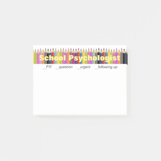 Schulpsychologe-Verfolgungs-Post-Itanmerkungen Post-it Klebezettel (Vorderseite)