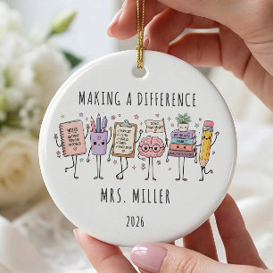 Schulpsychologe Weihnachtsbaumschmuck Keramik Ornament
