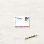 Schulpsychologie-Puzzlespiel-Post-Itanmerkungen Post-it Klebezettel (Auf Schreibtisch)
