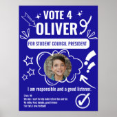 Schulrats-Wahlplakat-Vorlage für Kinder Poster (Vorne)