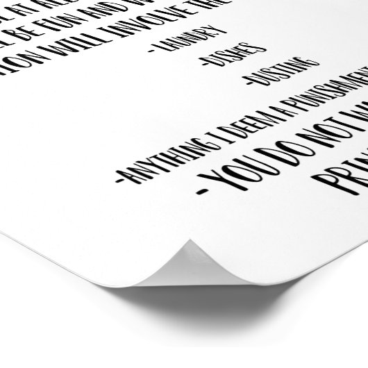 Schulregeln der Mama, Regeln für den Schulunterric Poster (Ecke)