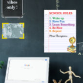 Schulregeln Personalisiertes Papier Poster