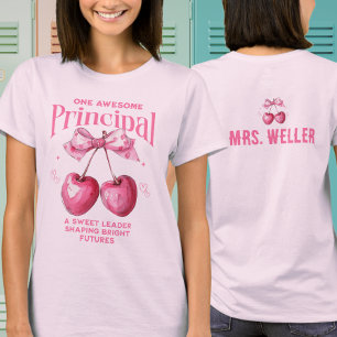 Schulrektorin Cute Pink Coquette Cherry T-Shirt