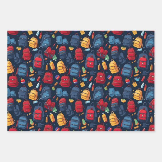 Schulrucksack Erdbeerschere Geschenkpapier Set (Vorderseite)