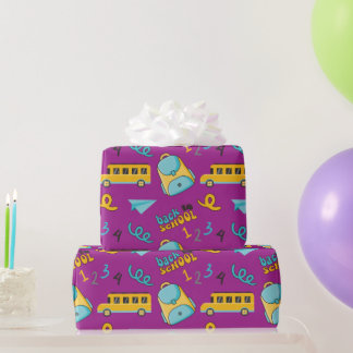 Schulrucksack - Nahtlose Packpapier-Freude Geschenkpapier