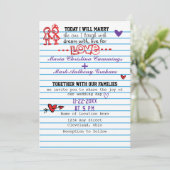 Schulschatze, die Einladung Wedding sind (Stehend Vorderseite)