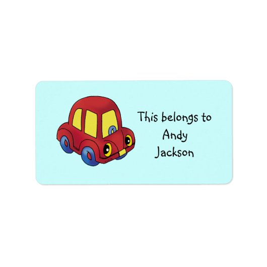 Schulschilder (Spielzeugauto) Adressaufkleber (Vorne)