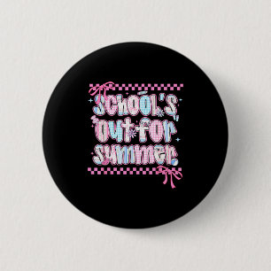 Schulschluss für den Sommer Coquette-Schleife letz Button