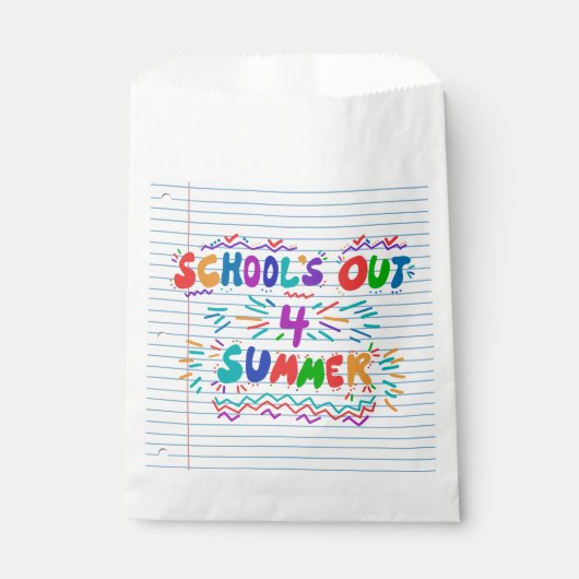 Schulschluss für den Sommer Geschenktütchen (Vorderseite)