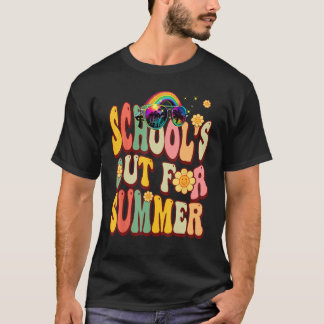 Schulschluss für den Sommer Retro Groovy Lehrer Ti T-Shirt