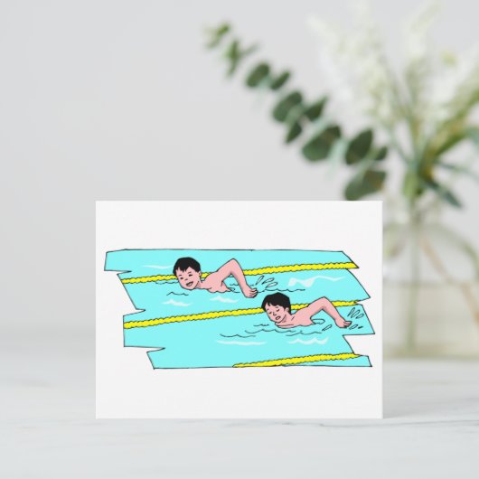 Schulschwimmwettbewerb Postkarte (Stehend Vorderseite)